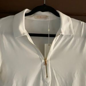 Tory Burch white ss polo shirt